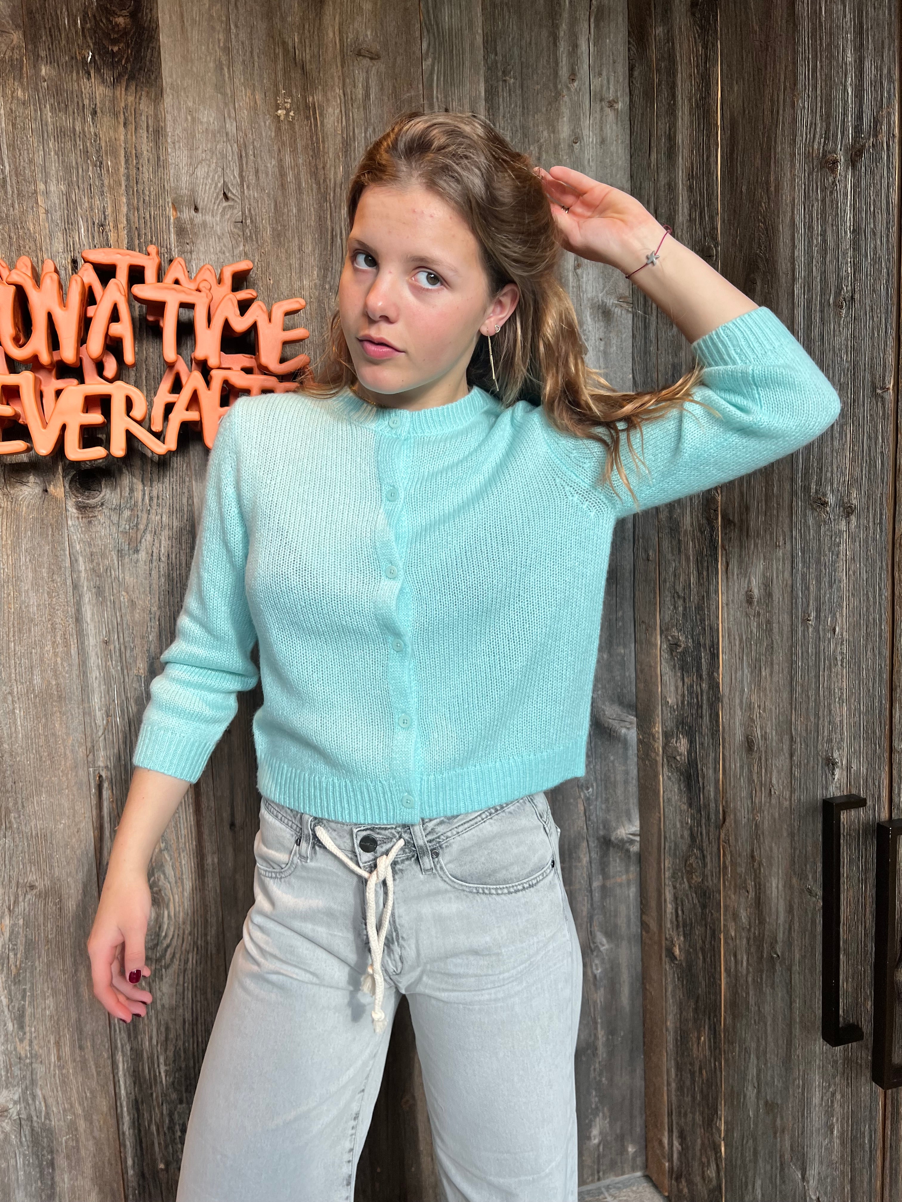 Cardigan aqua