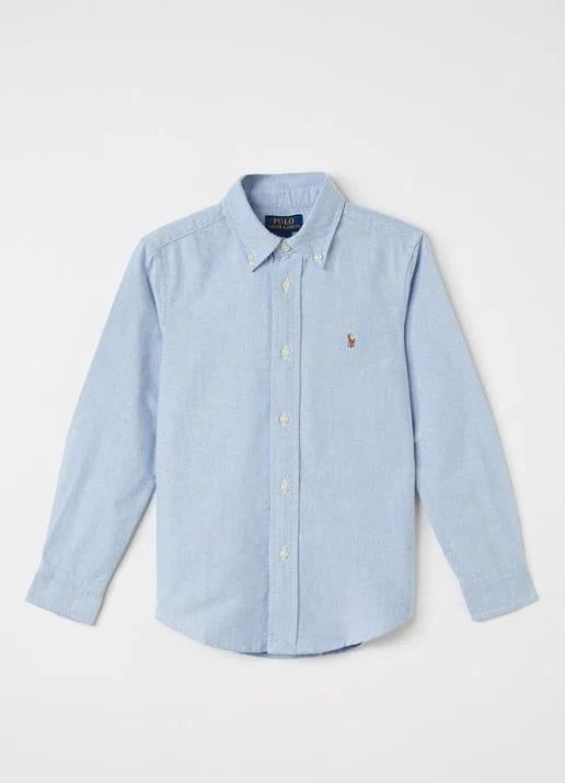 Blauw hemd bruin paard