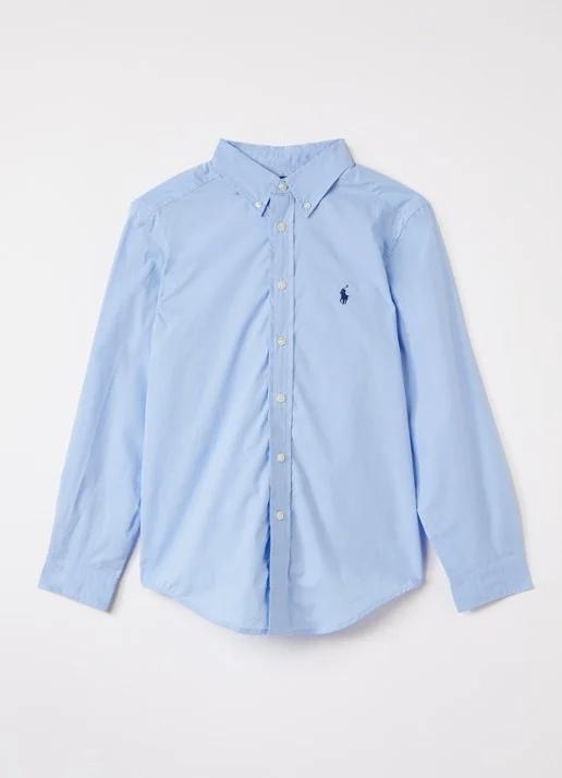 Blauw hemd blauw paard