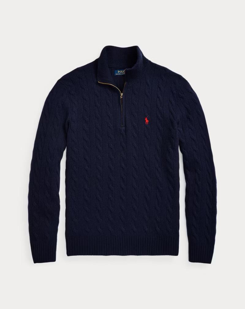 kabeltrui halve zip navy