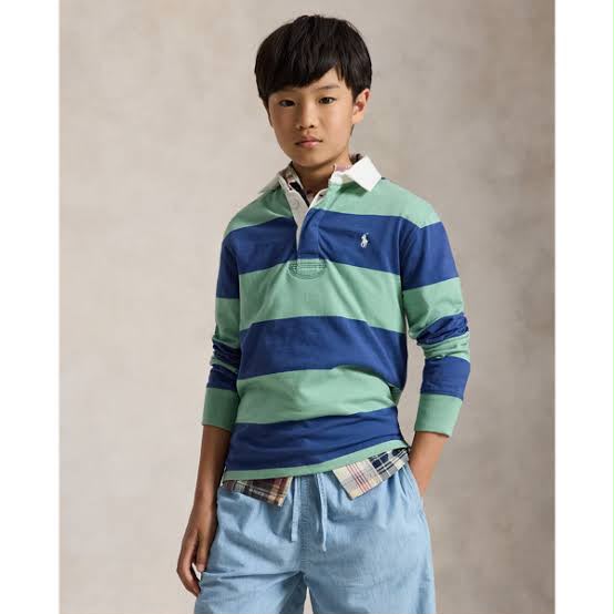 Polo Sweater blauw groen